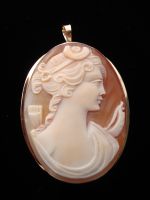 Genuine Shell Cameo Brooch