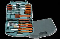 16pcs BBQ set with plastic case(wood handle)