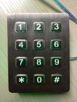 3x4 layout stainless steel backlit keypad