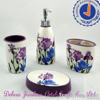 double color design purple iris tectorum ceramic bathroom accessories