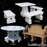 Garden marble bench, garden stone table, stone bench