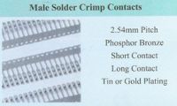 2.54 MALE SOLDER CRIMP TERMINALS/CONTACTS