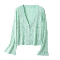 2026 Lady&#039;s Woollen Sweater Open-necked sweater with a hollowed-out design