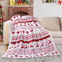 Soft and warm double layer Christmas printing flannel fleece blanket