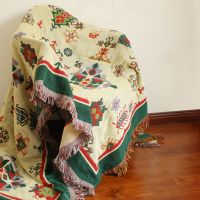 Bright Vintage Geometric Woven Pattern Sofa