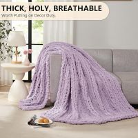Chunky Knit Blanket Throw Chenille Chunky