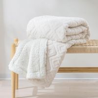 Jacquard Boho Sherpa Fleece Throw Blanket