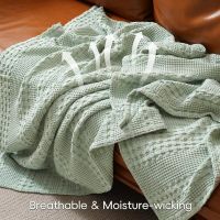 Cotton Waffle Weave Blanket Soft Lightweight