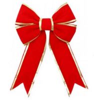structual 3D red velvet Christmas bow