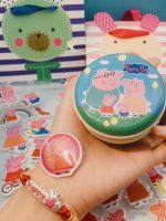 NEW &amp; HOT! Children Sterling Pure Silver Jewelry Child Happy Peppa Pig Red Rope Bracelets Gift Box