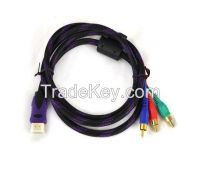 HDMI CABLE 3 RCA M/Mx3 Audio/Video Cable Gold Plated - Audio Video RCA Cable