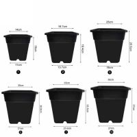 10 Gallon Black Plastic Square Flower