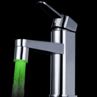 HiKiNS Color Faucet LED Lights Water Tap Kitchen Bathroom Single Handle Temperature Sensor