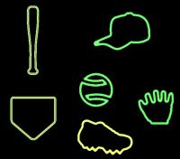 Baseball  - Shaped Rubber Bandz (Glow In