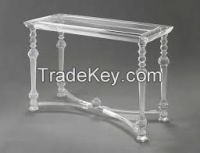 Acrylic Console table  Elegant Design Tempered glass table top + Acrylic base 