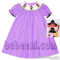 2012 new smocked halloween dress, smocked clothes, smocked clothing