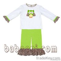 2012 Newest design Cute Owl applique baby set