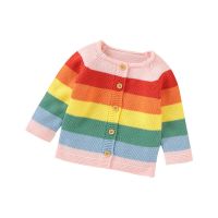 Factory New in Hot sell 2023 Autumn Winter Baby Round Neck Long Sleeve Button Breathable Soft Cotton Colorful Knitted Sweater