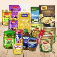Traditional German Food - Sauerkraut, Spatzle, Canned