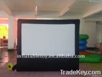 black and white inflatable movie screen