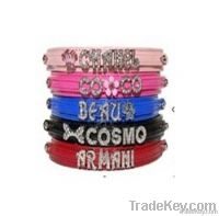 Personalized Leather Slide Pet Dog collars leash, DIY dog cat collar