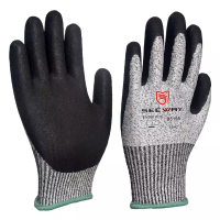 13 gauge PE Sandy Nitrile Coated Cut Resistant protective Glove