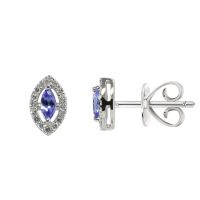 14K ExquisiteTanzanite Earrings with Diamonds (NEW ARRIVAL)