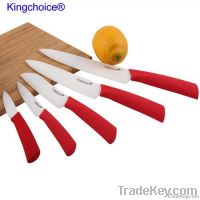 Red colored handle ceramic kitchen knife