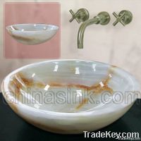 white onyx vessel sink bathroom project 18