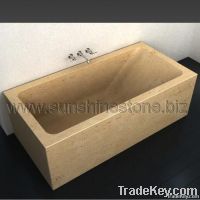 beige travertine bathtub 6