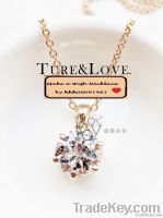 18K Rose Gold, branded Crystal Heart Arrow Necklace! LOVE