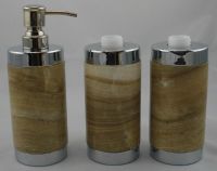 4-PC 100% natural stone bathroom sets soap dishes