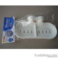 2 compartment soap dish with suction