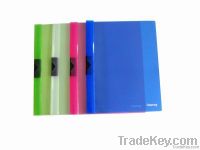 Folder with side plastic clip