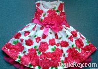 Chic Summer Flower Girls Dress Children Clothing