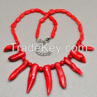 Natural Bamboo Coral Necklace