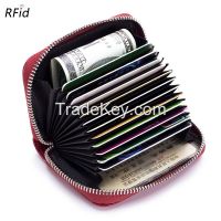 RFID Genuine Soft Leather Card Holder