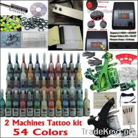 Beginner Tattoo Kit Set 54 color Inks Power 2 Guns