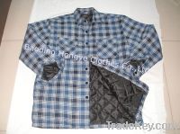 100% cotton mens quilted padded shirt