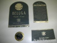 Wine label, metal label, bottle tag
