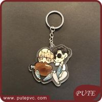 Promotion Custom Printed Clear Cartoon Acrylic Key Chain/Key Ring