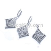 2014 Hot sale silver jewelry set with AAA grade CZ in rhodium plated