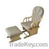 Set of relaxing chair with flowered cushion 1 big + 1 small, Natural