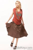 2012 Fashion design Dark Red ladies casual tops