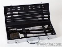 15 pcs stainles steel BBQ tool set with case pack