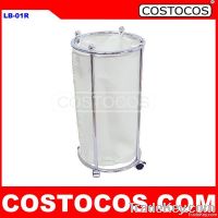 Round Rolling Laundry Hamper (Chrome