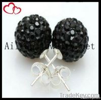 2012 fashion shamballa beads earring, disco ball earring