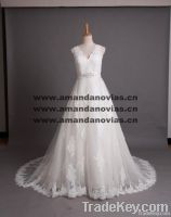 2013 New A line Beautiful Lace Applique Wedding Dress 003