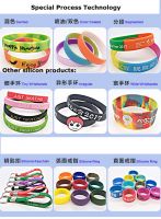 Custom Silk screen heat transfer printing logo silicon wristband rubber bracelet        