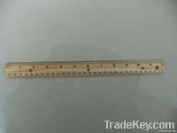 Staight Wood Ruler With Metal Edge
